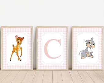 3er-Set Bambi inspiriert Vintage personalisierte Name Print | Bambi Disney inspiriert Kinderzimmer | Neues Baby Geschenk | Bambi Zitat | Personalisiertes Baby