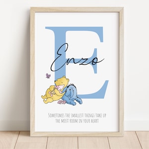 Winnie the Pooh Personalised Name Print | Winnie the Pooh nursery | New baby gift | Winnie the Pooh print | Personalised initial baby print