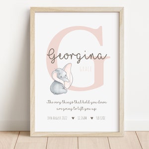 Dumbo Birth Detail Print | Dumbo Personalised Print | Don't just fly, soar | Nursery Sign | New baby gift | Birth Details Sign | Custom Name