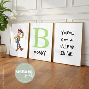 Set van 3 gepersonaliseerde Toy Story-namen | Toy Story-kamer | Toy Story gepersonaliseerd | Kinderkamer | Houtachtig | Buzz Lightyear-slaapkamer