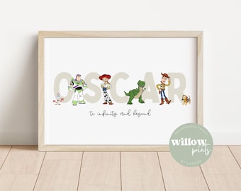 Toy Story Personalised Name Print | Pixar Disney Print | Toy Story Bedroom | Children's room decor | Personalised Print | Disney Prints