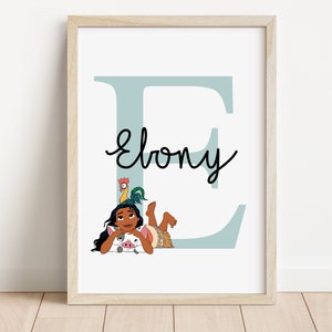 Moana Inspired Personalised Name Print | Moana Bedroom Prints | Girls bedroom prints | Personalised Prints | Princess bedroom decor prints