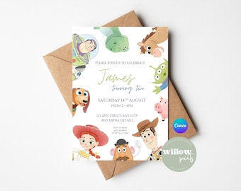 Toy Story Birthday Party Invitiation Template | Editable Invite | Toy Story Birthday Party | Children Party Invite | Canva Editable Template