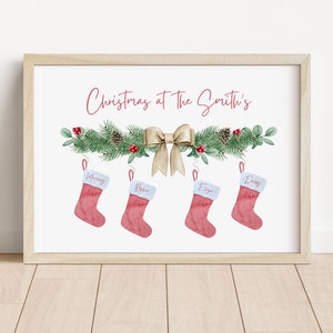 Personalised Christmas Print | Christmas Stocking Family print | Personalised Print | Family Christmas Print | Christmas gift | Family xmas