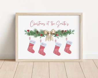 Personalised Christmas Print | Christmas Stocking Family print | Personalised Print | Family Christmas Print | Christmas gift | Family xmas