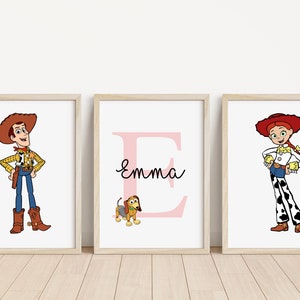 Set of 3 Toy Story Personalised Print | Pixar Disney Print | Toy Story Bedroom | Children's room | Personalised Print | Disney Prints