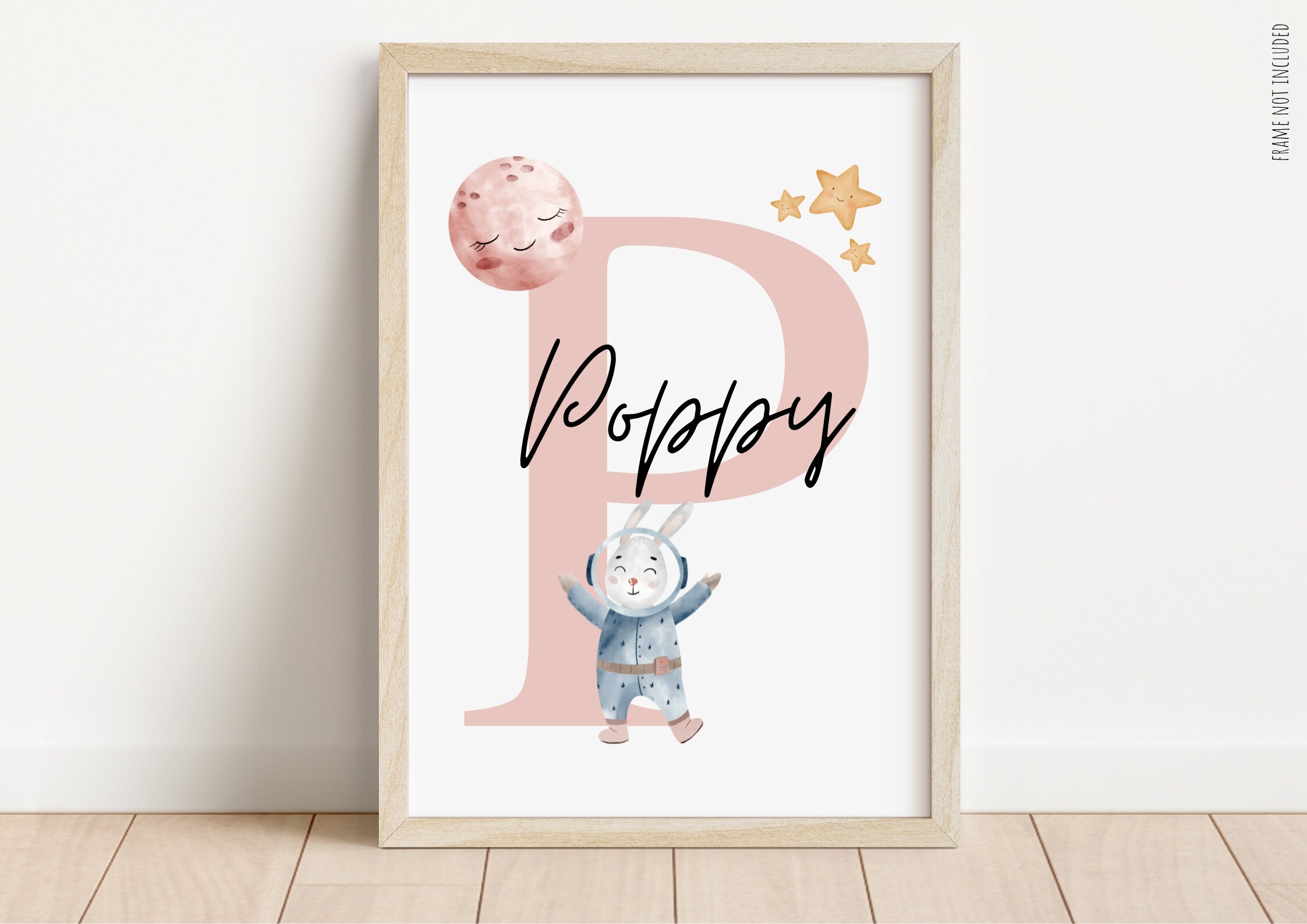 Girls Space Personalised Name Print | Space Room Prints | Space Nursery Decor | Space Children's Room | Astronaut name print | Bedroom print