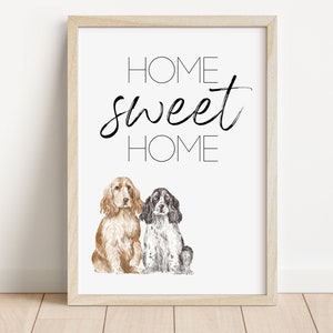 Dog Home Sweet Home Print | Personalised Dog Print | Home Sweet Home Print | Personalised Sign | Hallway decor | Dog home | Family Print