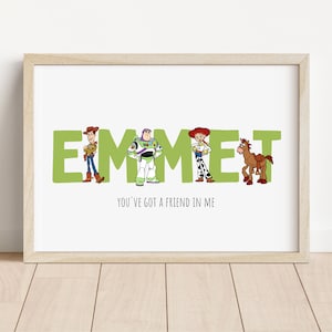 Toy Story Personalised Name Print | Pixar Disney Print | Toy Story Bedroom | Children's room decor | Personalised Print | Disney Prints