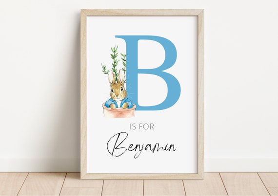 Peter Rabbit Personalised Name Print Beatrix Potter Nursery - Etsy