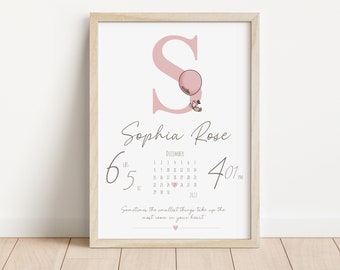 Winnie the Pooh Birth Detail Print | Winnie the Pooh Personalised Print | Nursery Sign | New baby gift | Birth Details Sign | Custom Name