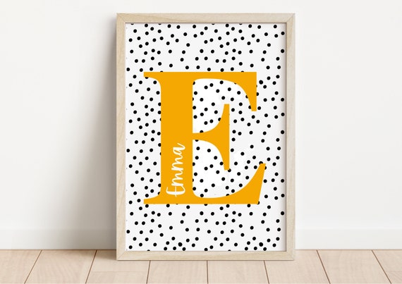 Spotty Personalised Initial Name Print Dotty Print Name Print