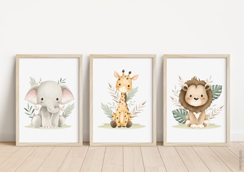 Set of 3 Safari Nursery Prints | Safari Animal Print | Safari Nursery ...