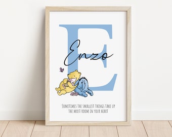 Winnie the Pooh Personalised Name Print | Winnie the Pooh nursery | New baby gift | Winnie the Pooh print | Personalised initial baby print