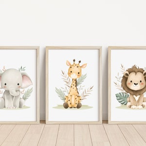 Set of 3 Safari Nursery Prints | Safari Animal Print | Safari Nursery ...