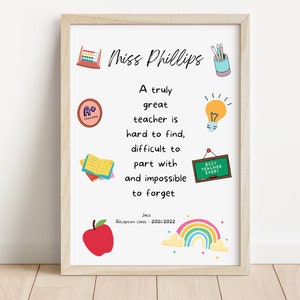 Personalised teacher gift / Teacher gift / End of school year / School nursery / Teacher / Class gift / Teacher thank you gift