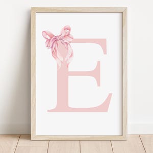 Pink Bow Personalised Name Print | Bow Prints | Pink Bow Artwork | Girls bedroom prints | Personalised Prints | Nursery Prints