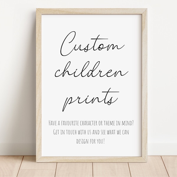Custom Children Personalised Prints | Character Room Prints | Custom Name Prints | Disney Pixar Prints | Animal Prints | Princess Prints