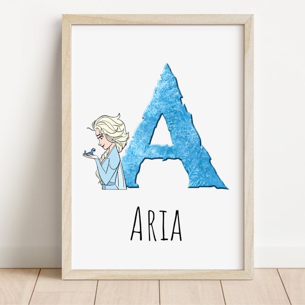 Frozen Personalised Name Print | Elsa Personalised | Disney | Anna Personalised | Elsa & Anna | Frozen Childrens bedroom |Personalised print