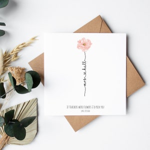 Personalisierte Lehrerblume Dankeskarte | Lehrer Dankeschön Geschenk | Ende des Schuljahrs Geschenk | Schule Kindergarten | Klasse Geschenk | Lehrerbild