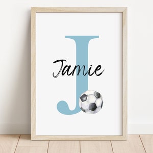 Impresión de nombre personalizada de fútbol / Impresión de fútbol para dormitorio / Impresión deportiva personalizada / Arte de fútbol / Arte de aficionado al fútbol / Arte de fútbol