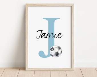 Football Personalised Name Print | Football bedroom print | Personalised Sport Print | Football artwork | Football Fan Artwork |Football art