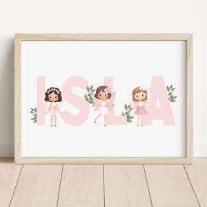 Fairy Personalised Name Print | Fairy Theme Bedroom Nursery Artwork | Fairy Artwork | Girl bedroom prints|Magical fairy prints|Nursery print