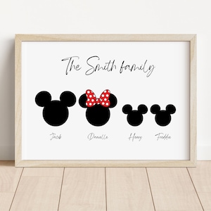 Disney inspired Personalised Family Print | Family Personalised Print | Disney room | Disney inspired family print | Personalised Print