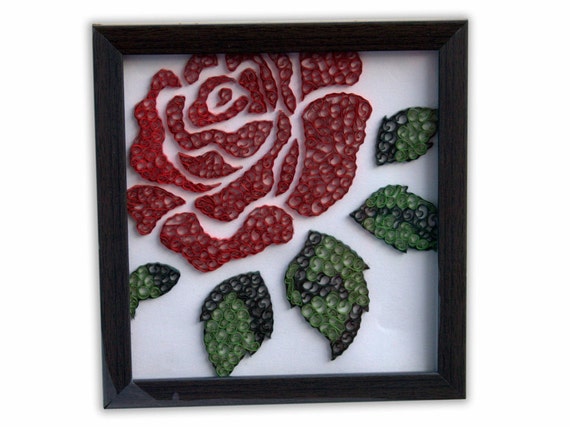 Quilling Diy Quilled Flower Rose Pattern Rose Decor Rose - Etsy