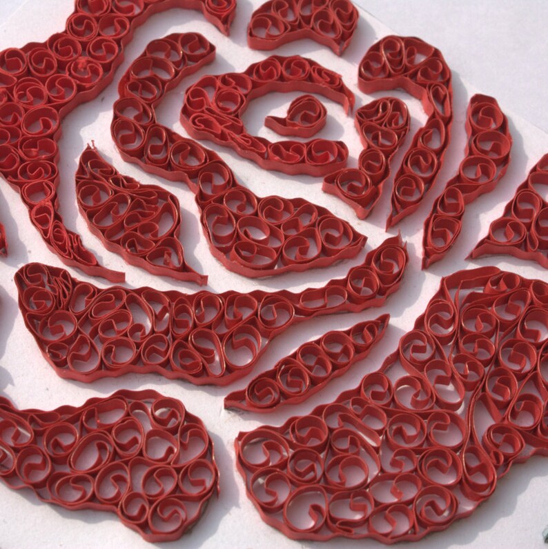 Quilling diy quilled flower rose pattern rose decor rose Etsy