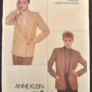 Blazer Anne Klein - clássico dos anos 80, forrado; molde de costura Vogue 2985 tamanho 12