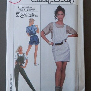 May include: Simplicity sewing pattern envelope featuring illustrations of women's clothing designs. The envelope includes the text "EASY TO SEW" and the pattern number 8495. The designs include a denim shorts outfit, a jumpsuit, and a striped dress.