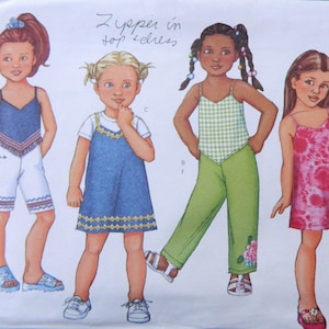 Little Girl&#39;s Outfit - dress, top, pants, and shorts; uncut Butterick Fast & Easy sewing pattern 3106 children&#39;s sizes 2-3-4-5