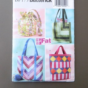 Fat Quarter Bags - 4 bags; uncut Butterick sewing pattern BP175 / 4248
