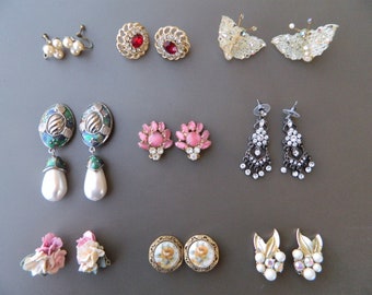 Choice of Earrings: butterflies with aurora borealis, flowers, faux pearls, pink, dangle, fancy evening; clip-ons, screw backs, post