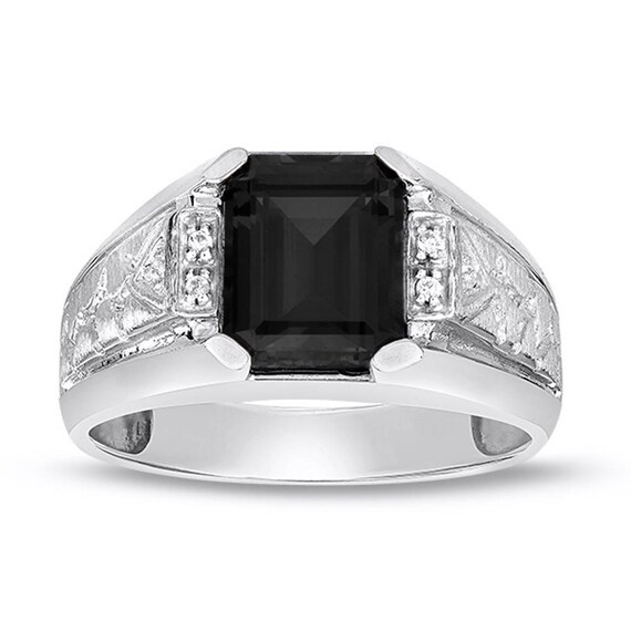 10k Gold Diamond Ring Natural Black Onyx Men S Solitaire Etsy 10k Gold Diamond Ring Natural Black Onyx Men S Solitaire Etsy