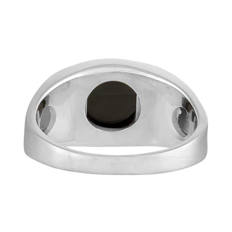 Men's Silver Ring Onyx and Diamonds Etsy