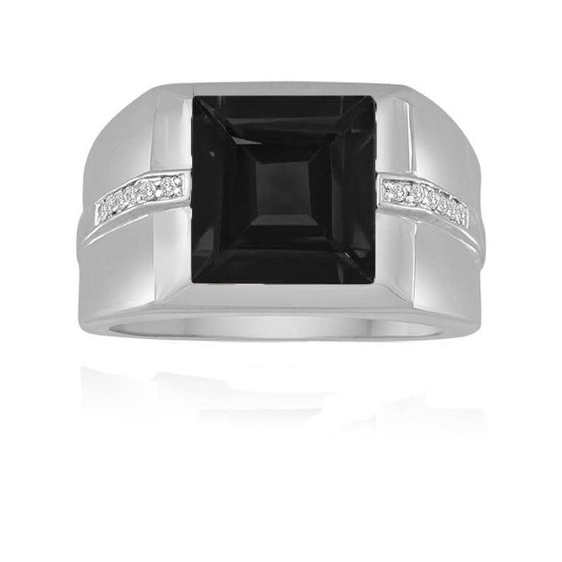Sterling Silver Ring in Black Onyx Men's Gemstone Etsy