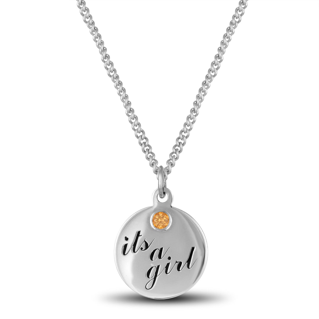 It's a Girl Baby Shower Necklace Expecting Mother Gift Etsy