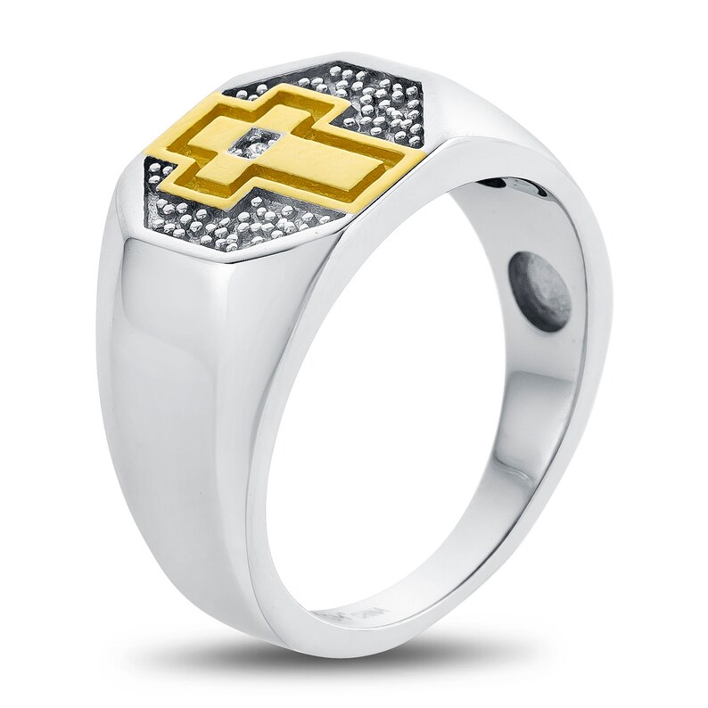 Cross Ring Christian Ring Men's Two Tone Etsy