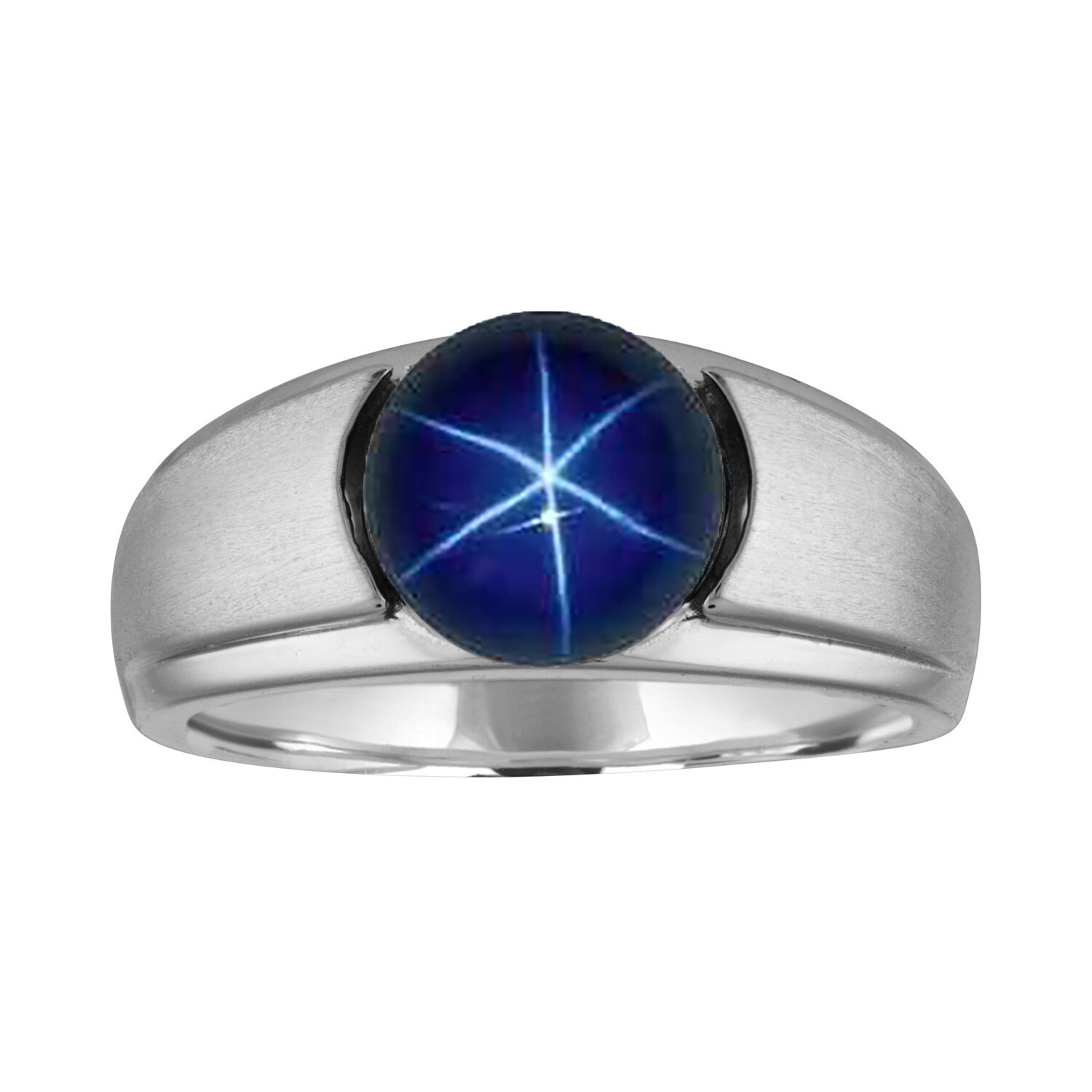 Blue Star Sapphire Ring Sterling Silver Star Sapphire Ring | Etsy