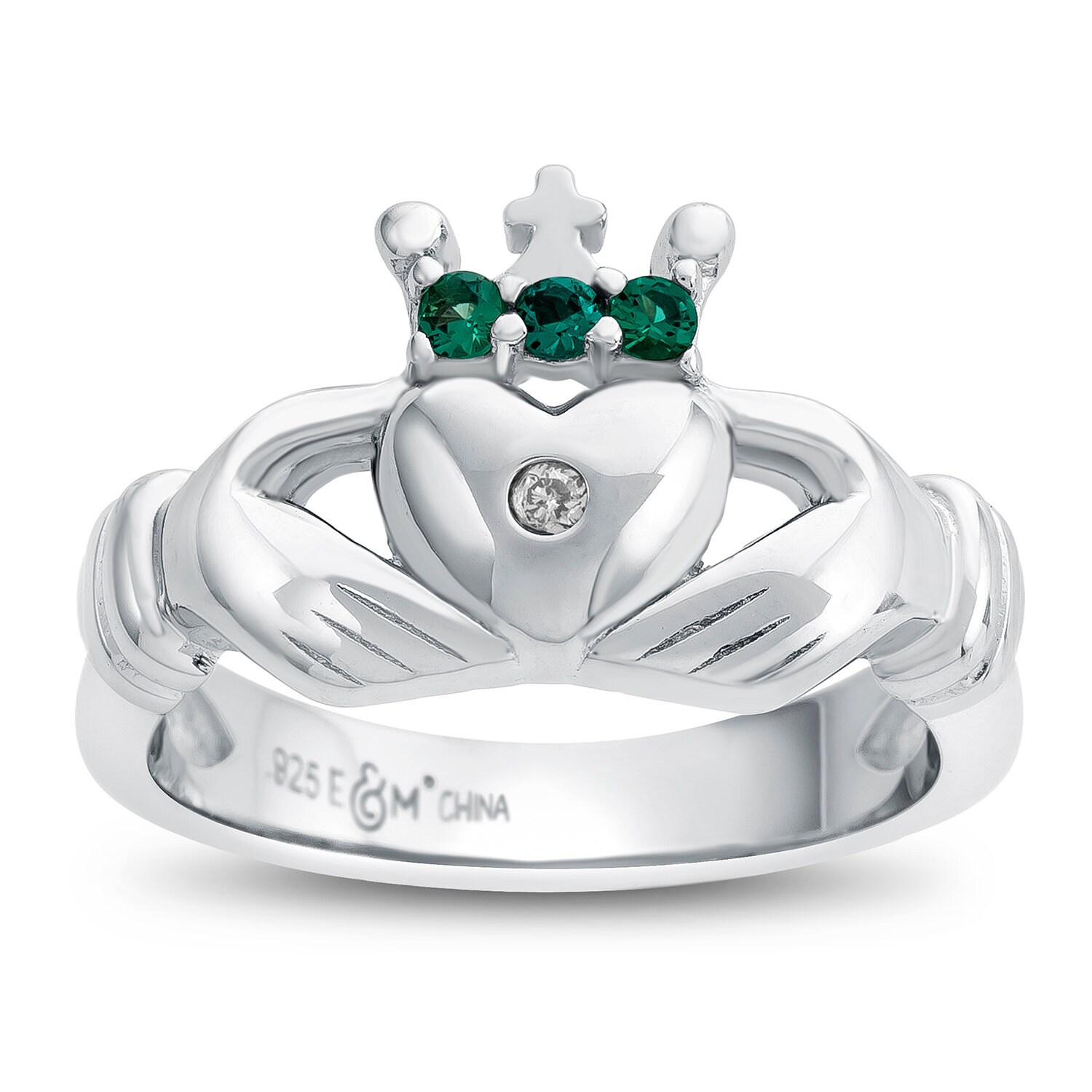 Genuine Emerald Claddagh Ring Men's Women's Emerald Etsy UK