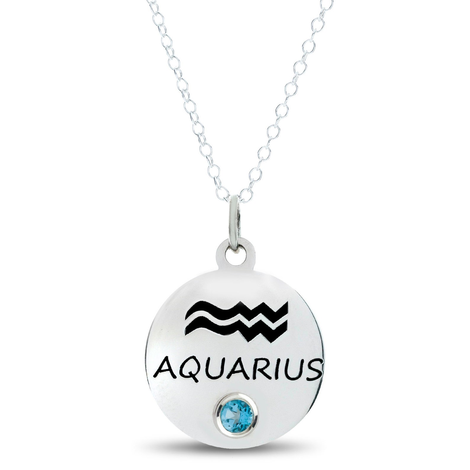Personalized Aquarius Necklace Sterling Silver Aquarius Etsy Denmark