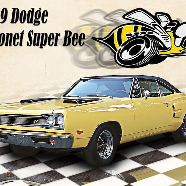 9 x 12 inch 1969 Dodge Coronet Super Bee metal sign