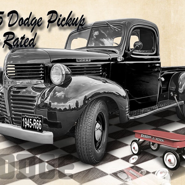 9 x 12 inch 1945 Dodge Pickup metal sign