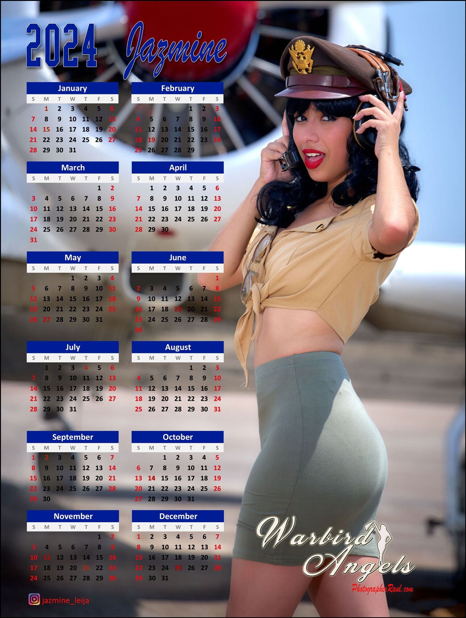Warbird Angels Jazmine 2024 Metal Calendar Etsy