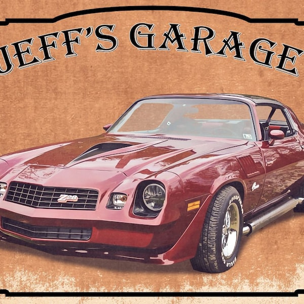 9 x 12 inch 1979 Z28 Camaro Customizable Garage metal sign