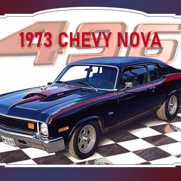 9 x 12 inch 1973 Nova Big Block Metal Poster