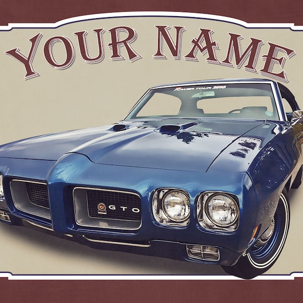 9 x 12 inch 1970 Pontiac GTO metal poster various colors