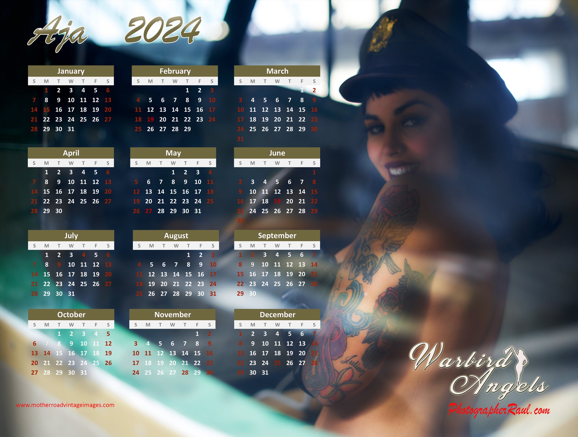 Warbird Angels Aja Inside 2024 Metal Calendar Etsy